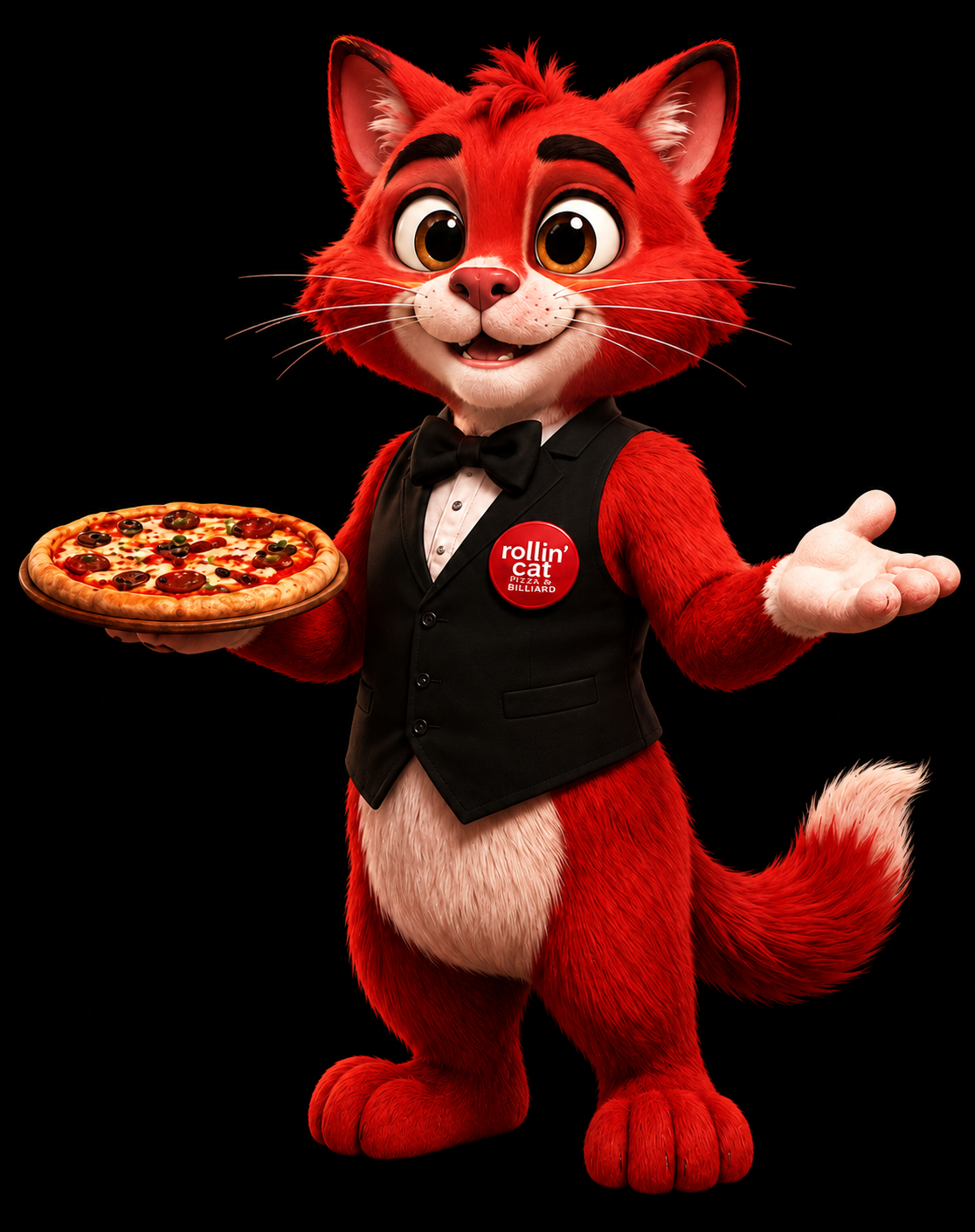 Rollin Cat mascot — the host of the experience